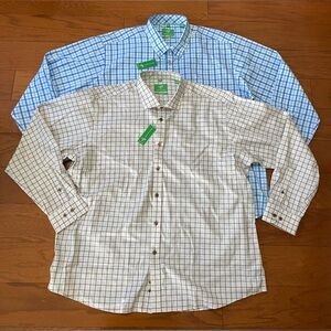 New Forsyth Of Canada Dress Shirt Mens XXL 2XL Lot Of (2) Plaid Button Up NWT